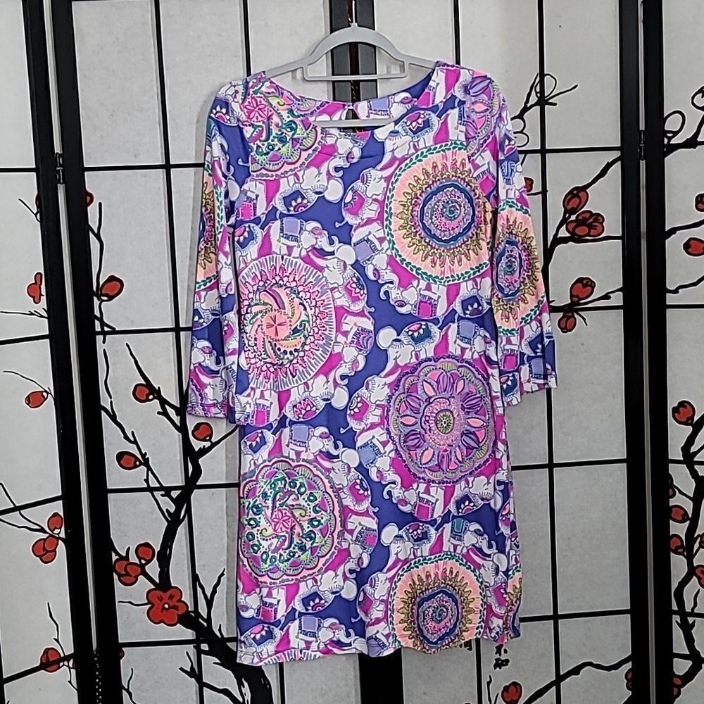 Lilly Pulitzer “Play That Trunky Music” Cotton T Shirt Dress Size Small